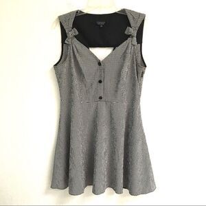 Topshop Y2K seersucker bow embellished sleeveless dress 10